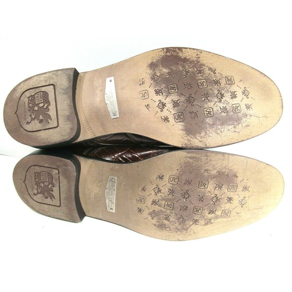 Stacy Adams Genuine Snake Brown Leather Tassel Loafers Mens Size US 8 M - Picture 6 of 12